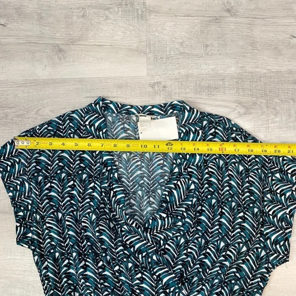 H&M Tropical Teal Green Print Romper Size 10 with Capped Sleeves NWT - Picture 4 of 15